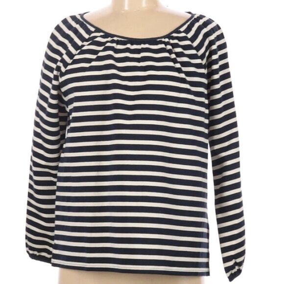 J. Crew Blue White Striped Tie Back Top NWT - Picture 1 of 3